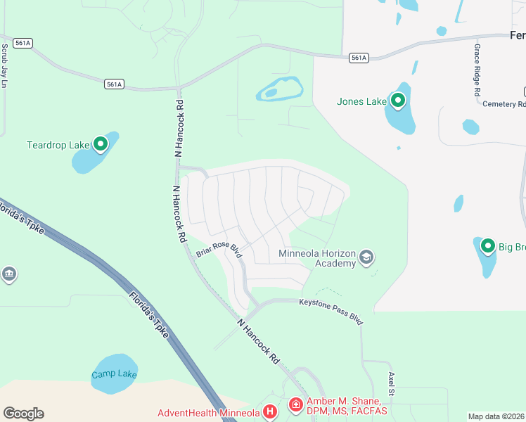 map of restaurants, bars, coffee shops, grocery stores, and more near 2277 Crossbow Street in Minneola