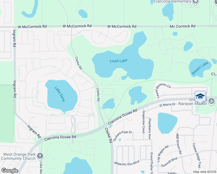 map of restaurants, bars, coffee shops, grocery stores, and more near 3050 Timber Hawk Circle in Ocoee