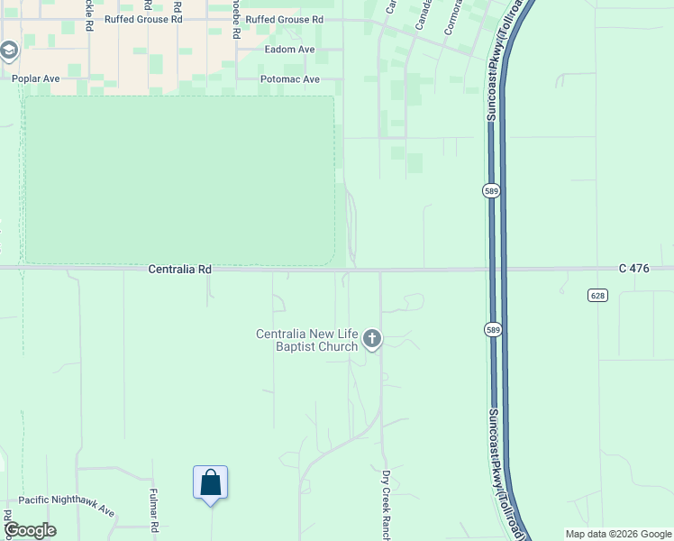 map of restaurants, bars, coffee shops, grocery stores, and more near County Road 476 in Brooksville