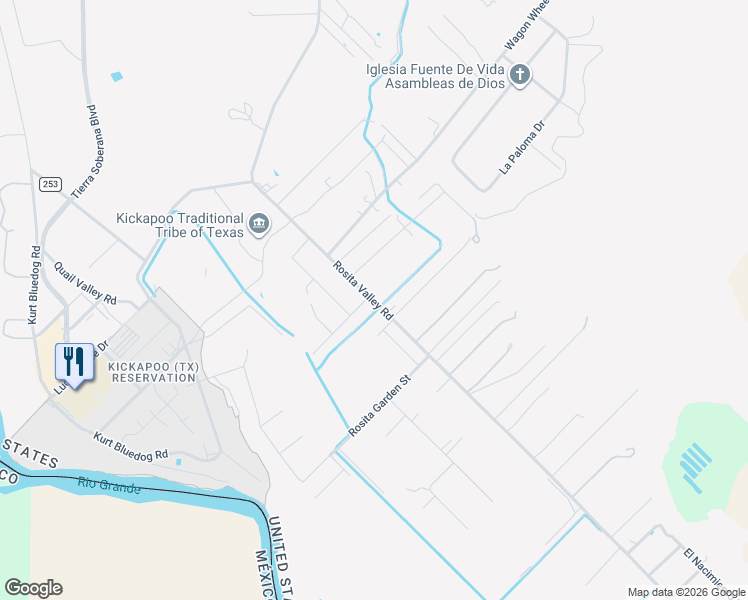 map of restaurants, bars, coffee shops, grocery stores, and more near 369 Herrera Drive in Eagle Pass