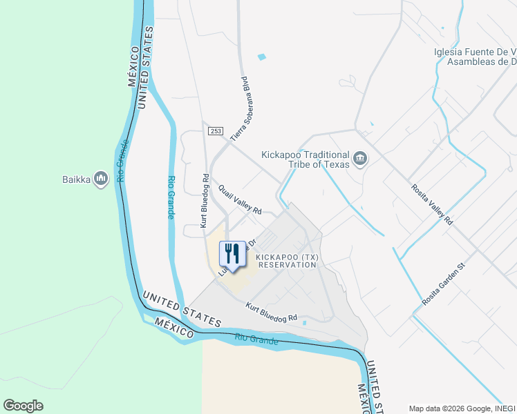 map of restaurants, bars, coffee shops, grocery stores, and more near 21 Valley View Road in Eagle Pass