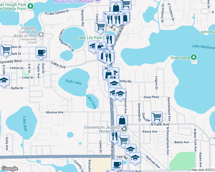 map of restaurants, bars, coffee shops, grocery stores, and more near in 