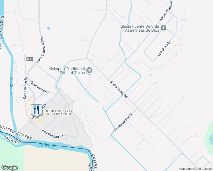 map of restaurants, bars, coffee shops, grocery stores, and more near 255 Herrera Drive in Eagle Pass