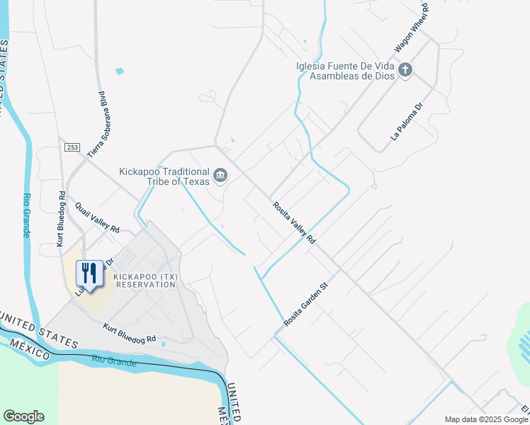 map of restaurants, bars, coffee shops, grocery stores, and more near 255 Herrera Drive in Eagle Pass