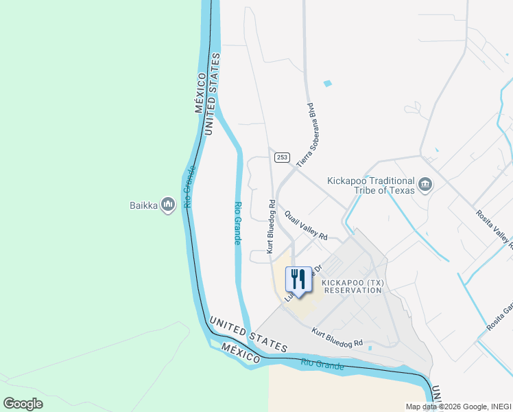 map of restaurants, bars, coffee shops, grocery stores, and more near 323 Riverside Drive in Eagle Pass