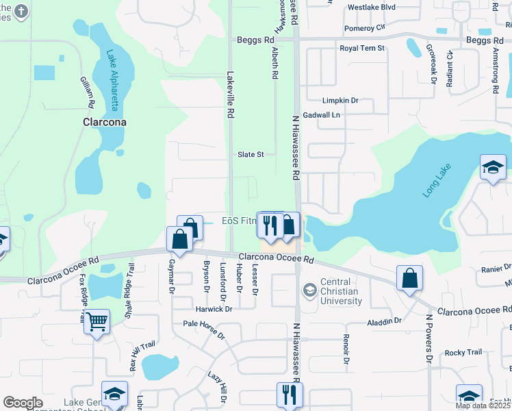 map of restaurants, bars, coffee shops, grocery stores, and more near 5897 Lakeville Road in Orlando