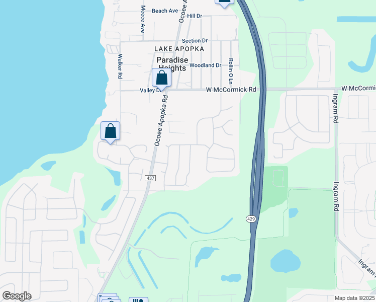 map of restaurants, bars, coffee shops, grocery stores, and more near 3337 Atmore Terrace in Ocoee