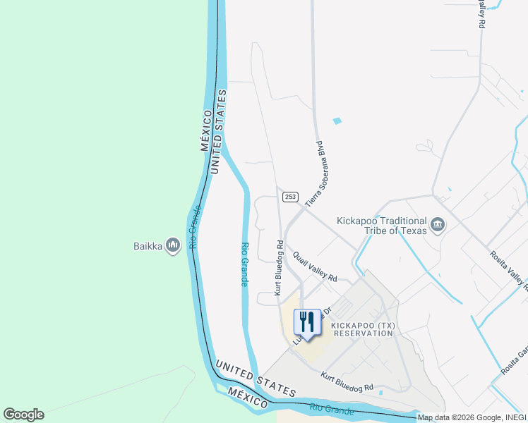 map of restaurants, bars, coffee shops, grocery stores, and more near 503 Riverside Drive in Eagle Pass