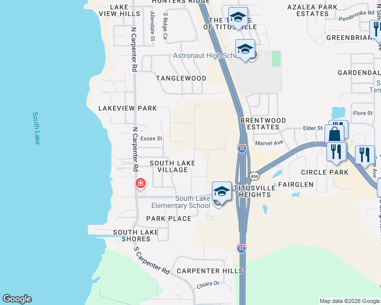 map of restaurants, bars, coffee shops, grocery stores, and more near 3700 Barcelona Street in Titusville