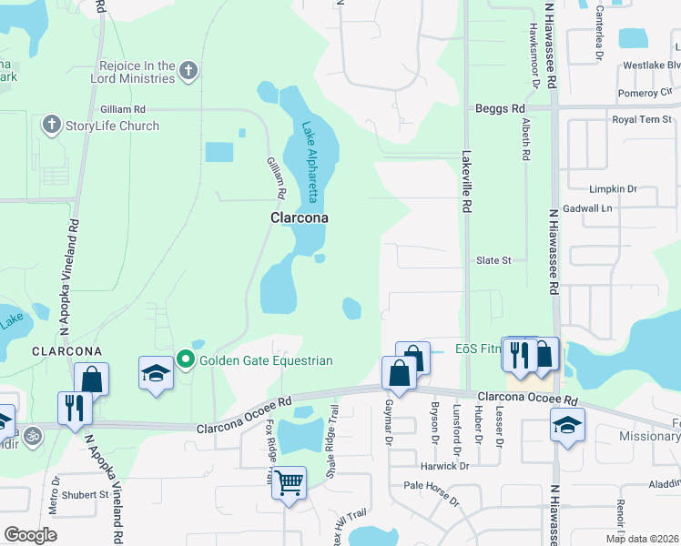 map of restaurants, bars, coffee shops, grocery stores, and more near 7466 Vivian Lane in Orlando