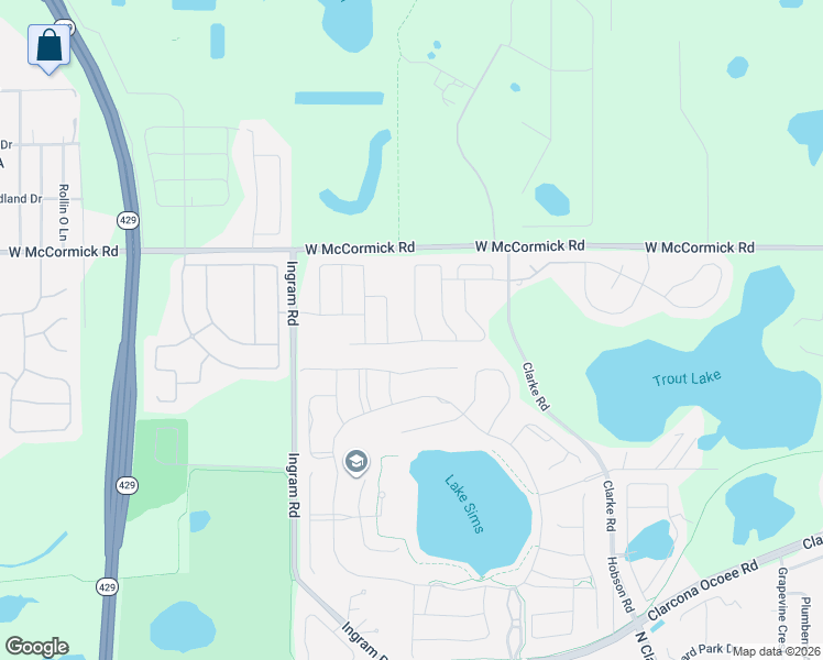 map of restaurants, bars, coffee shops, grocery stores, and more near 1143 Garrett Gilliam Drive in Ocoee