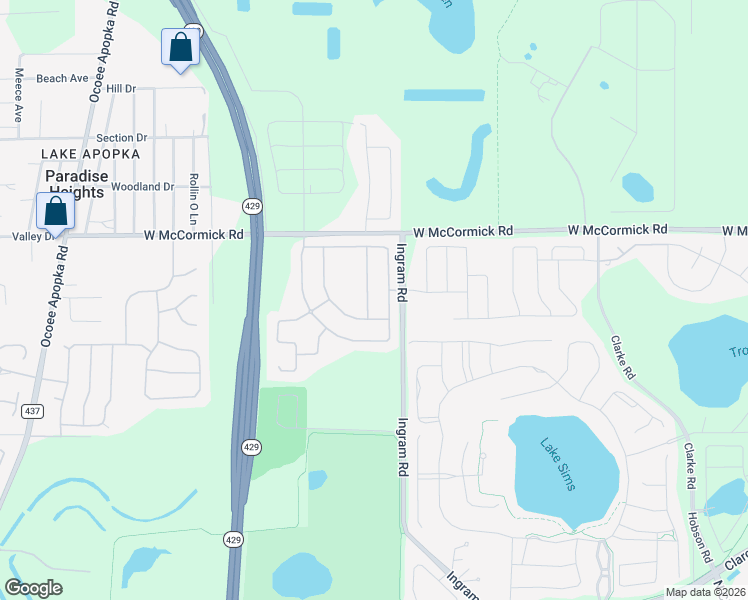 map of restaurants, bars, coffee shops, grocery stores, and more near 847 Ayden Oak Lane in Ocoee