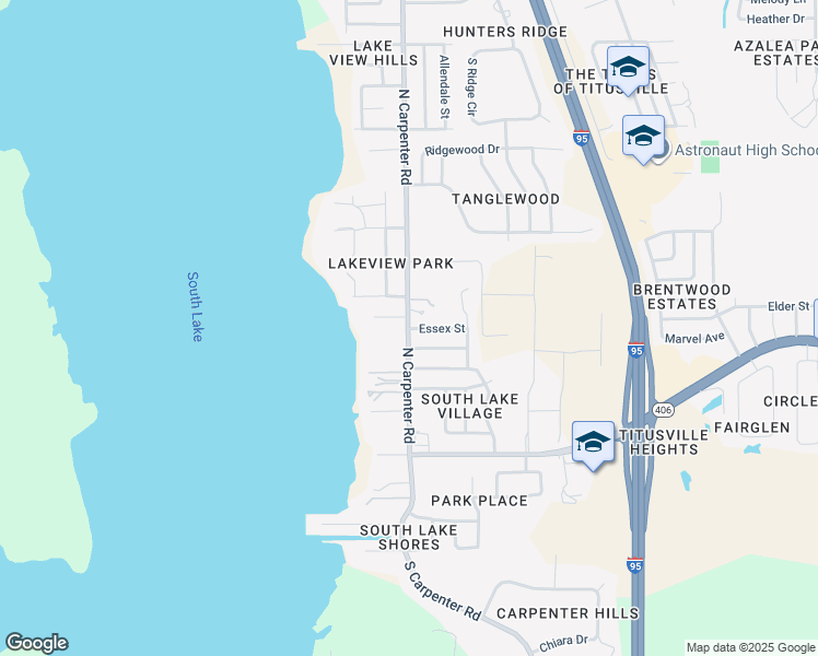 map of restaurants, bars, coffee shops, grocery stores, and more near 3998 Essex Street in Titusville