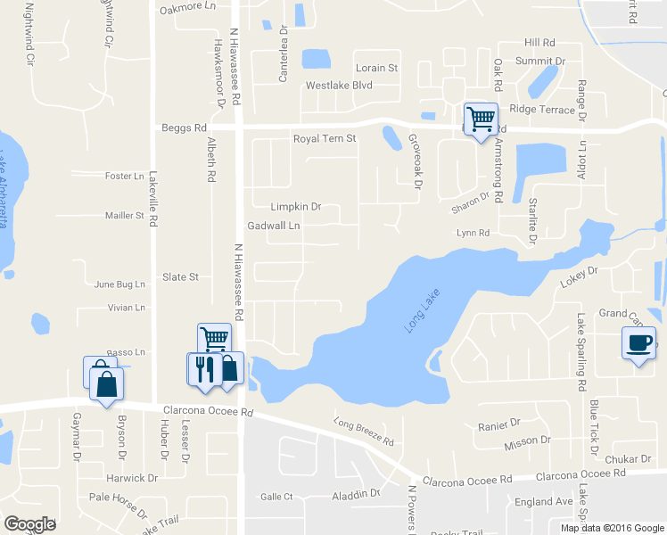 map of restaurants, bars, coffee shops, grocery stores, and more near 6727 Wigeon Place in Orlando