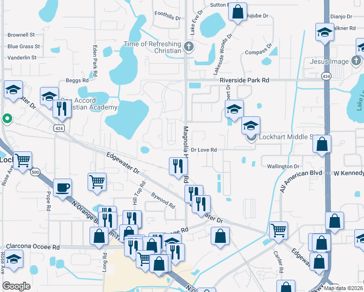 map of restaurants, bars, coffee shops, grocery stores, and more near in Lockhart