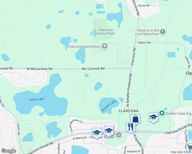map of restaurants, bars, coffee shops, grocery stores, and more near 716-886 East McCormick Road in Apopka