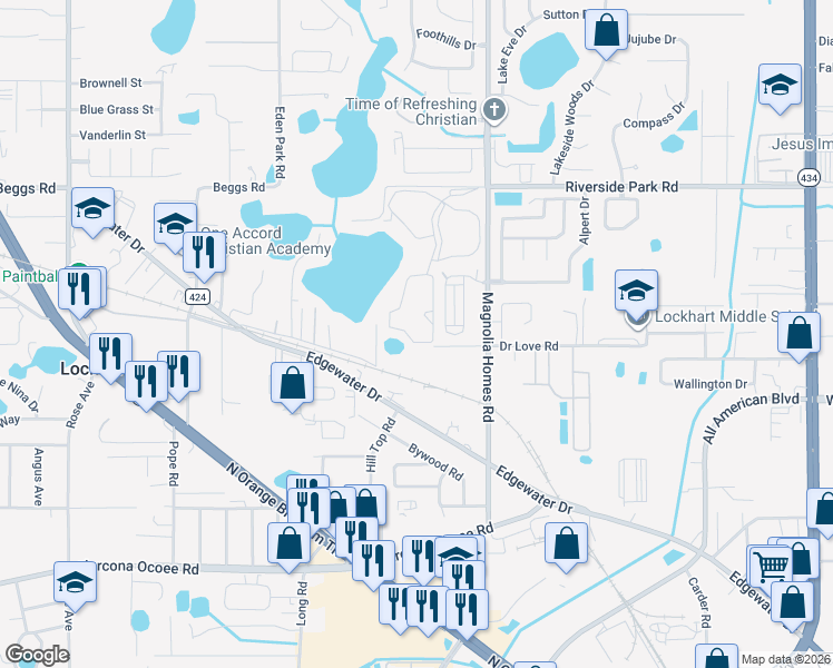 map of restaurants, bars, coffee shops, grocery stores, and more near 6701 Giant Oak Lane in Lockhart