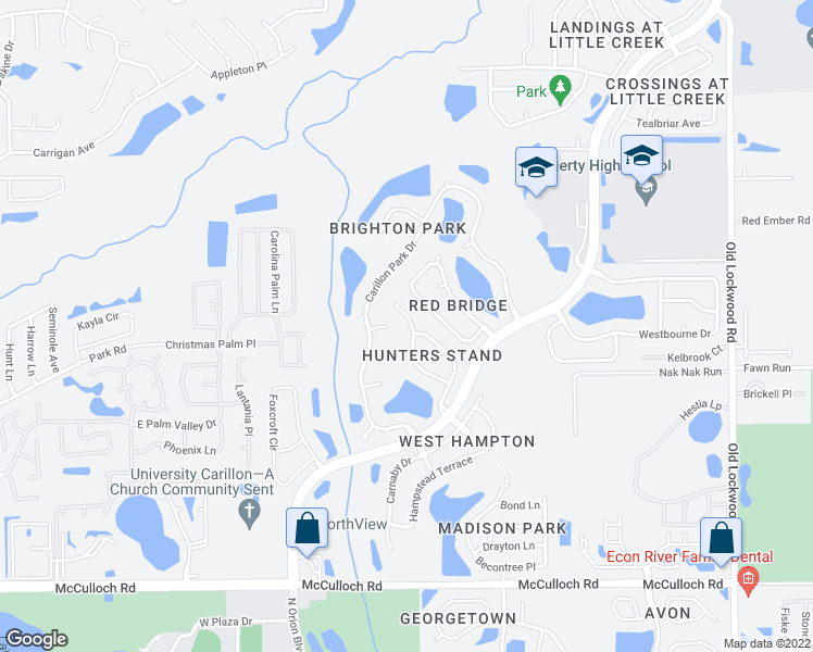 map of restaurants, bars, coffee shops, grocery stores, and more near 3492 Woodley Park Place in Oviedo