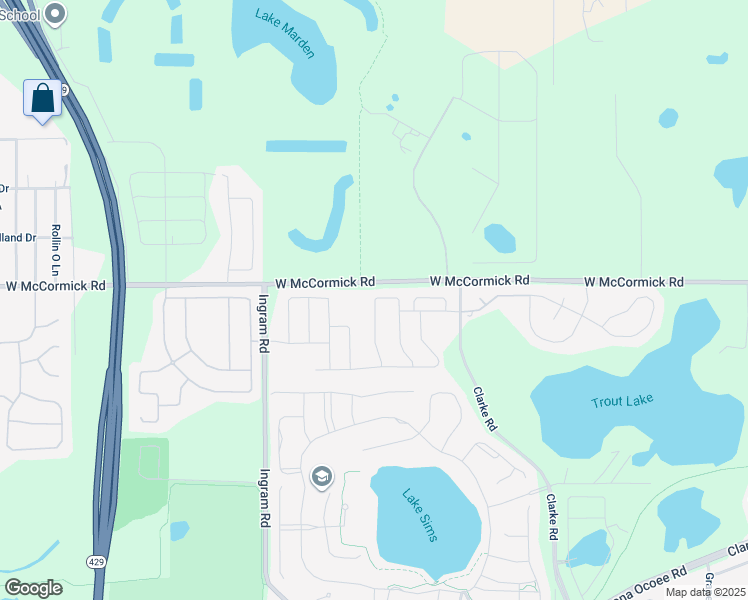 map of restaurants, bars, coffee shops, grocery stores, and more near 3590 Gretchen Drive in Apopka