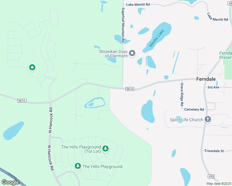 map of restaurants, bars, coffee shops, grocery stores, and more near 14420 County Road 561A in Clermont