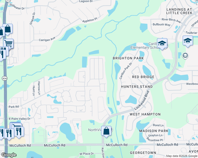 map of restaurants, bars, coffee shops, grocery stores, and more near 3668 Coconut Palm Circle in Oviedo