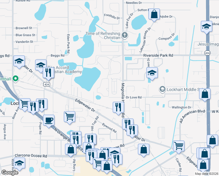 map of restaurants, bars, coffee shops, grocery stores, and more near in Lockhart