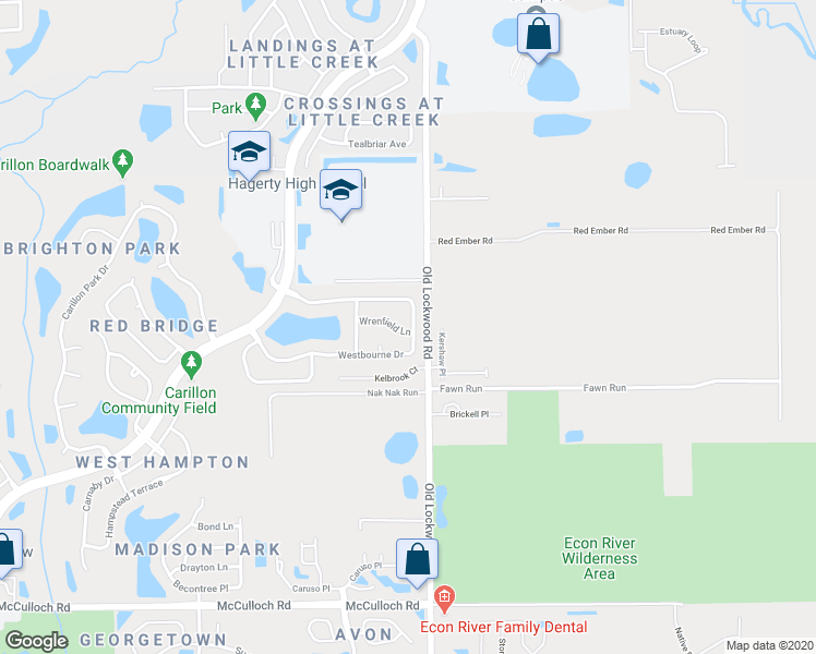 map of restaurants, bars, coffee shops, grocery stores, and more near 2110 Westbourne Drive in Oviedo