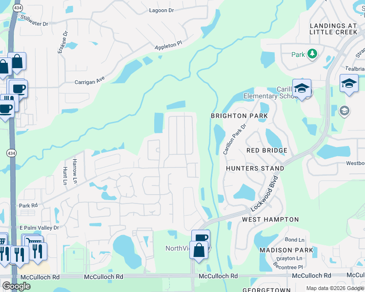 map of restaurants, bars, coffee shops, grocery stores, and more near 662 Bamboo Palm Way in Oviedo
