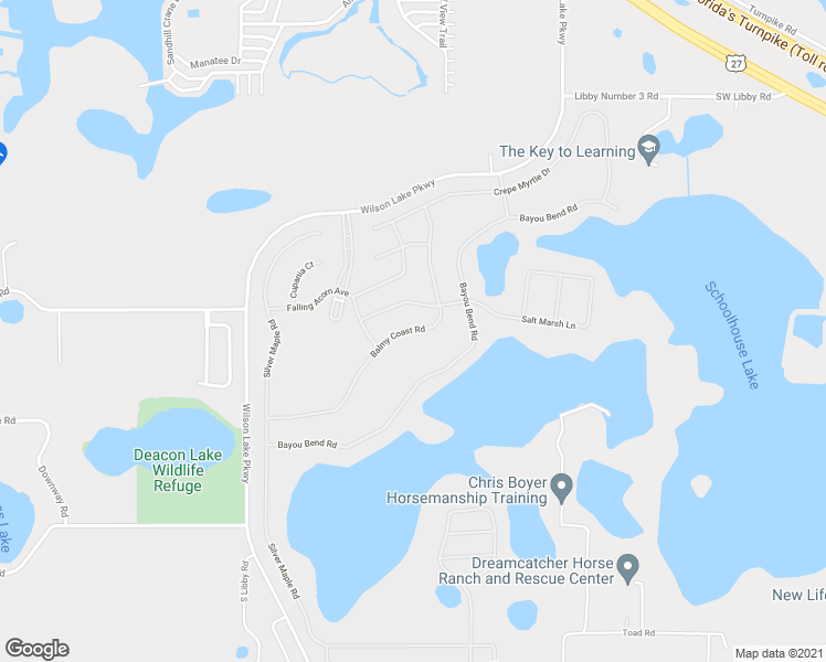 map of restaurants, bars, coffee shops, grocery stores, and more near 124 Balmy Coast Road in Groveland