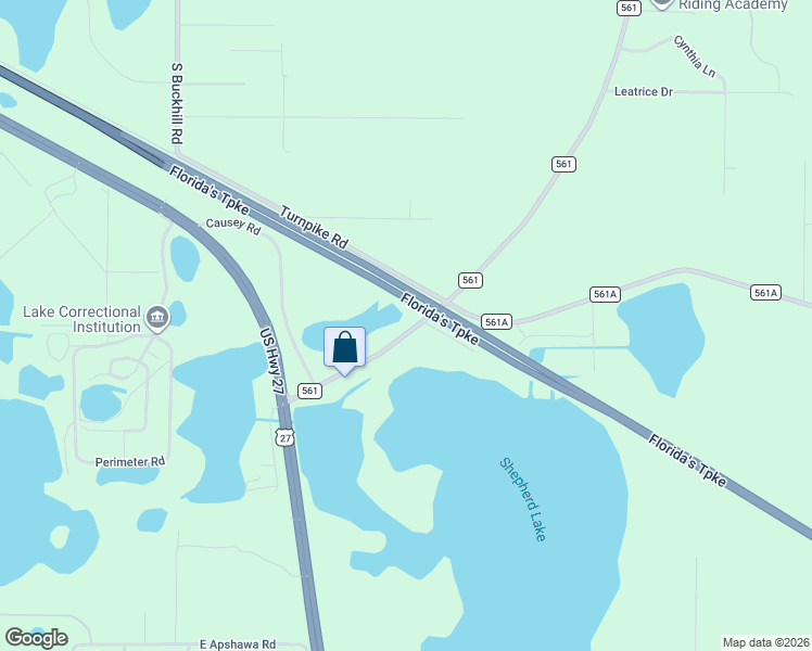 map of restaurants, bars, coffee shops, grocery stores, and more near 18930 County Road 561 in Clermont