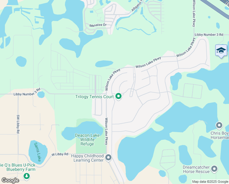 map of restaurants, bars, coffee shops, grocery stores, and more near 121 Falling Acorn Avenue in Groveland