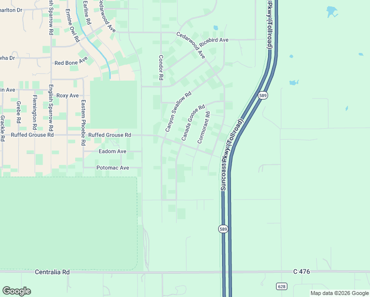 map of restaurants, bars, coffee shops, grocery stores, and more near 13446 Canada Goose Road in Brooksville