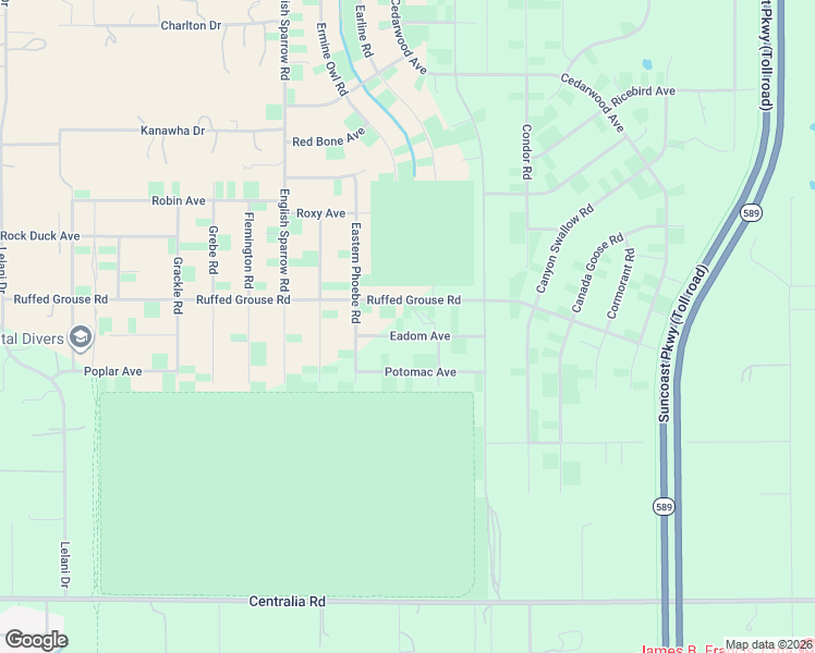 map of restaurants, bars, coffee shops, grocery stores, and more near 13340 Ruffed Grouse Road in Brooksville