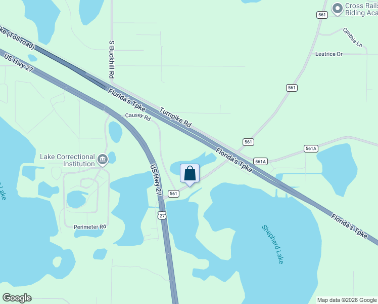 map of restaurants, bars, coffee shops, grocery stores, and more near 19048 Causey Road in Clermont