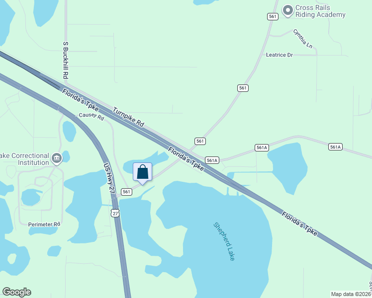 map of restaurants, bars, coffee shops, grocery stores, and more near 18930 County Road 561 in Clermont