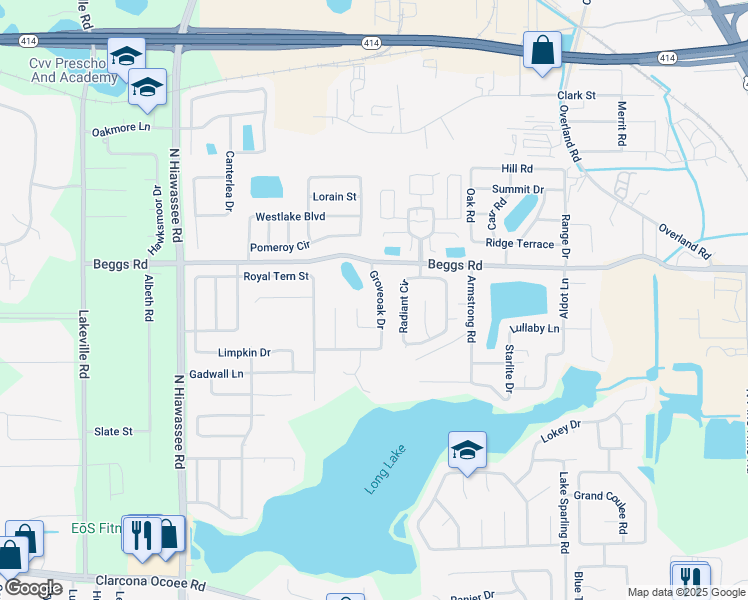 map of restaurants, bars, coffee shops, grocery stores, and more near 7560 Groveoak Drive in Orlando