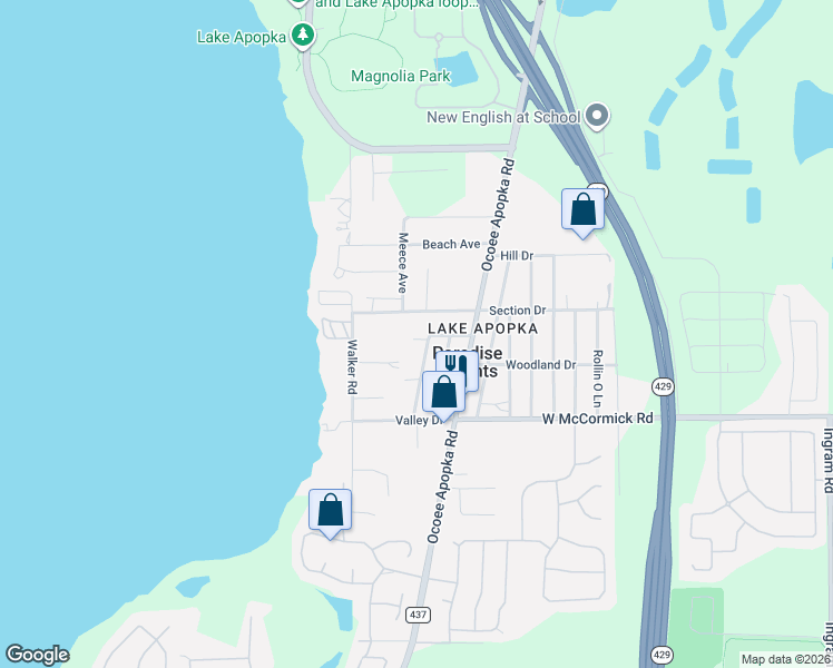 map of restaurants, bars, coffee shops, grocery stores, and more near 2241 Doer Lane in Apopka