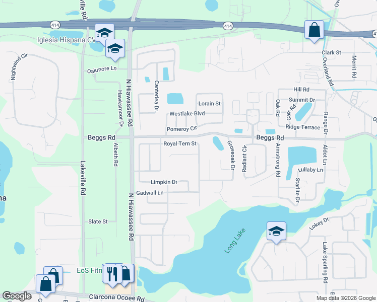 map of restaurants, bars, coffee shops, grocery stores, and more near 6705 King Rail Court in Orlando