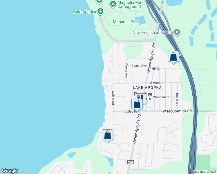 map of restaurants, bars, coffee shops, grocery stores, and more near 3476 Walker Road in Apopka