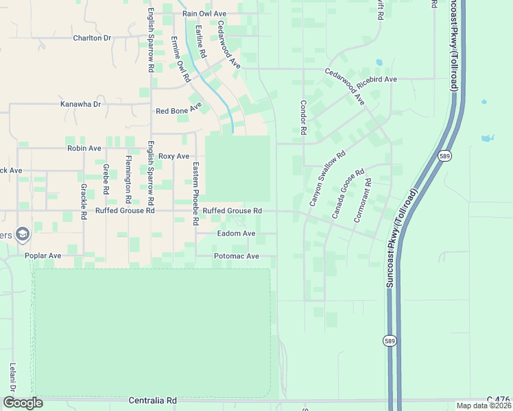 map of restaurants, bars, coffee shops, grocery stores, and more near 13394 Ruffed Grouse Road in Brooksville
