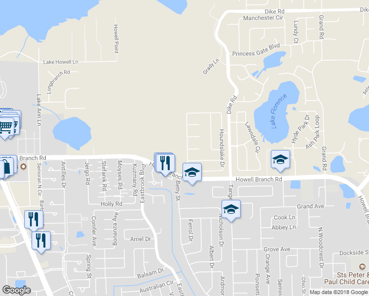 map of restaurants, bars, coffee shops, grocery stores, and more near 1404 Westdale Avenue in Winter Park