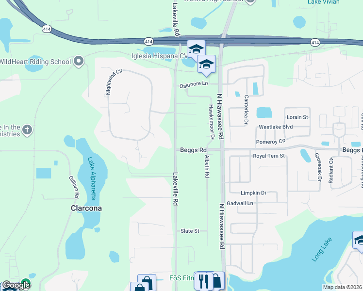 map of restaurants, bars, coffee shops, grocery stores, and more near 6407 Lakeville Road in Orlando