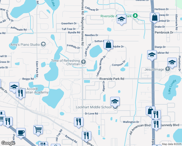 map of restaurants, bars, coffee shops, grocery stores, and more near 7719 Clubdale Loop in Orlando