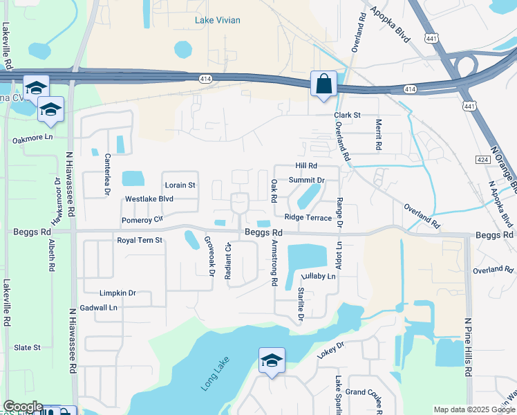map of restaurants, bars, coffee shops, grocery stores, and more near 7620 Dovecote Drive in Orlando