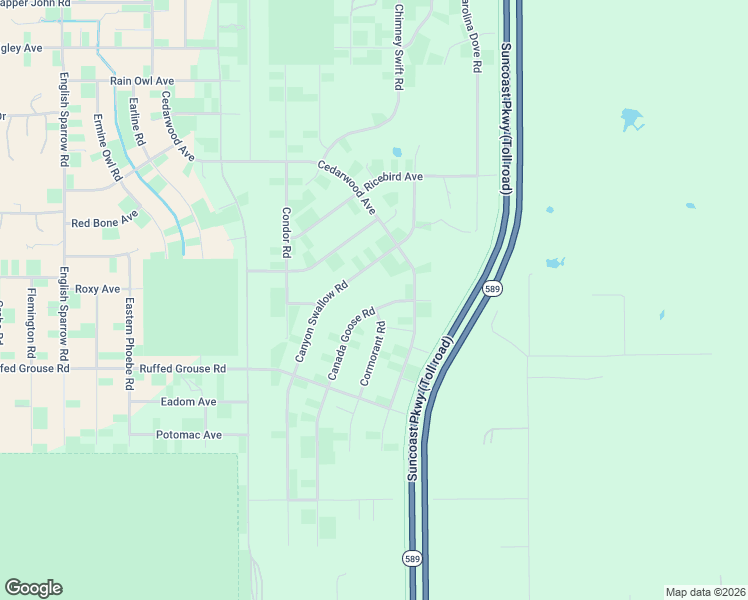 map of restaurants, bars, coffee shops, grocery stores, and more near 14107 Canada Goose Road in Brooksville