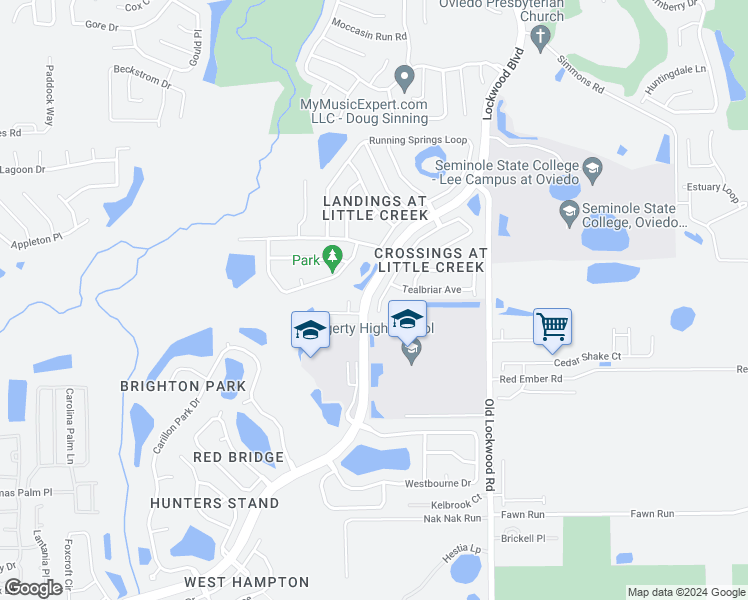 map of restaurants, bars, coffee shops, grocery stores, and more near 2808 Strand Loop Court in Oviedo