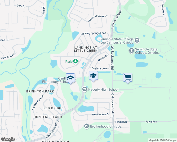 map of restaurants, bars, coffee shops, grocery stores, and more near 2809 Strand Loop Court in Oviedo