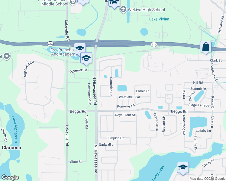 map of restaurants, bars, coffee shops, grocery stores, and more near 6535 Canterlea Drive in Orlando