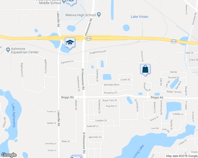 map of restaurants, bars, coffee shops, grocery stores, and more near 6535 Canterlea Drive in Orlando