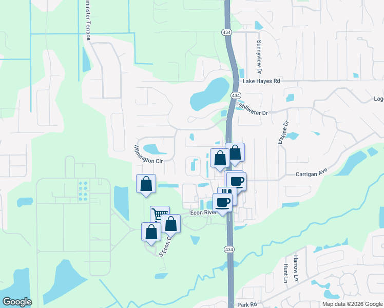 map of restaurants, bars, coffee shops, grocery stores, and more near 2903 Joseph Circle in Oviedo